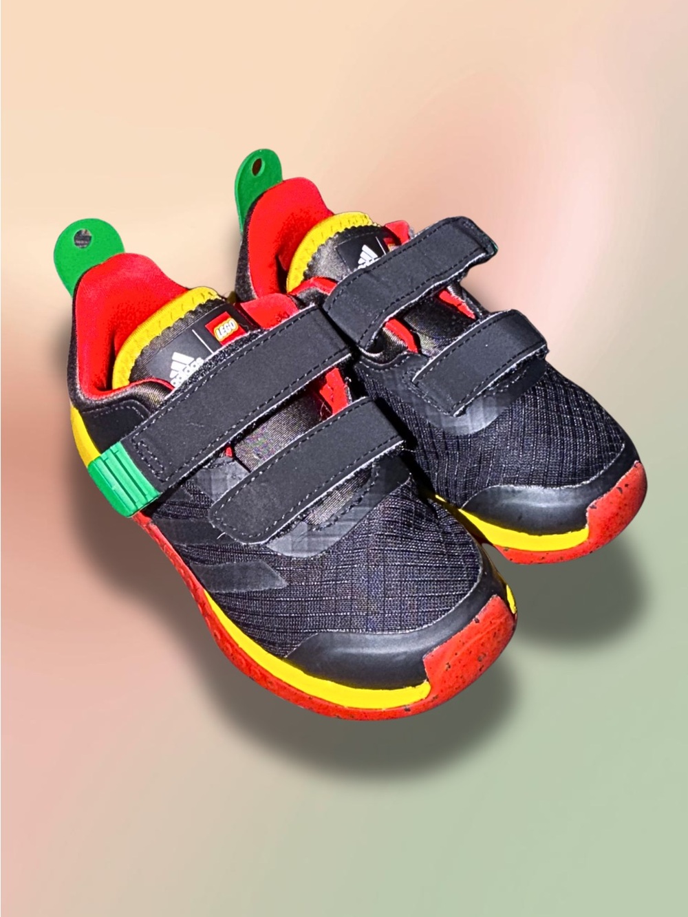 adidas x LEGO Sport DNA Toddler 8K Black Red Yellow Sneakers HQ1309